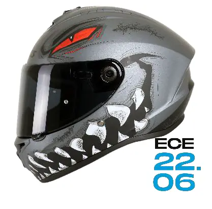 Axxis Kapalı Kask Draken Forza B5 Solıd Mat Gri-Kırmızı