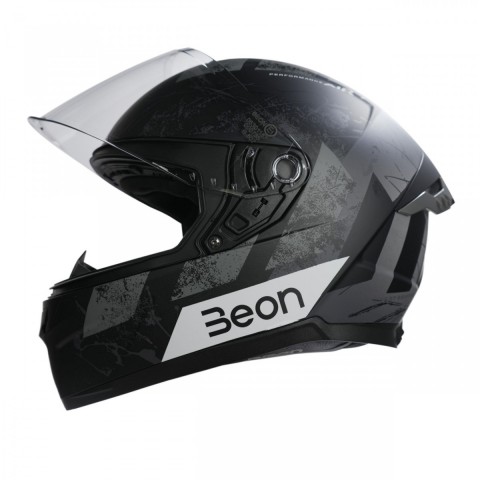 Beon B-507 Full Face Motosiklet Kaskı FF01 Siyah Gri